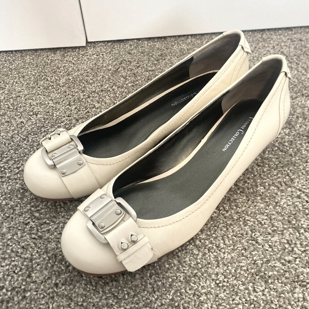 VIANNI COLLECTION White Wedge Heels Office‎ Business Work Shoes Women's Size 10